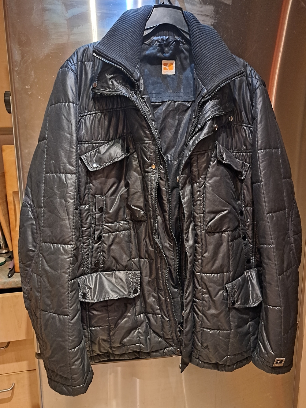 BOSS ORANGE Men's Black Quilted Puffer Jacket